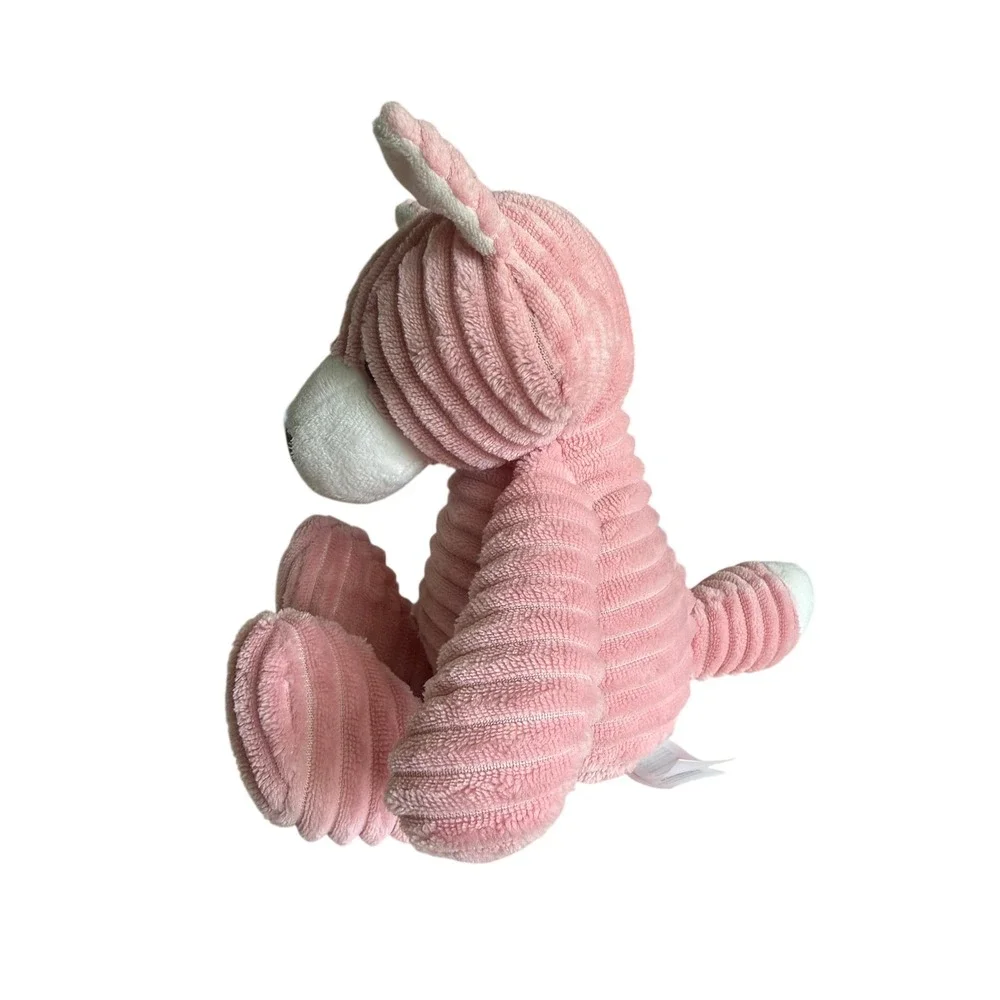 Carter's Fox Plush Toy Pink Corduroy Ribbed Stuffed Animal Lovey Nursery Decor